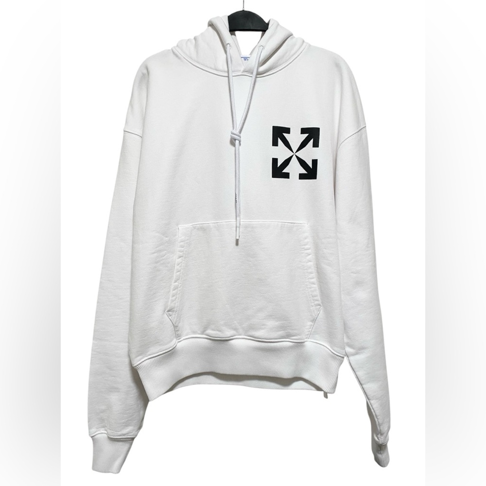 Off-White Single Arrow Over Hoodie White/Black Size Small